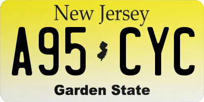 NJ license plate A95CYC