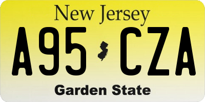 NJ license plate A95CZA