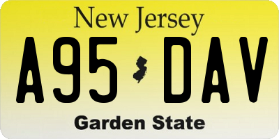 NJ license plate A95DAV