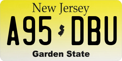 NJ license plate A95DBU
