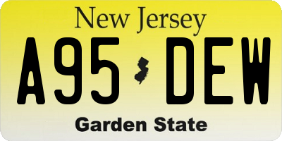 NJ license plate A95DEW