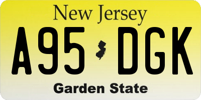 NJ license plate A95DGK