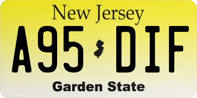 NJ license plate A95DIF