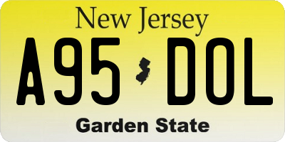 NJ license plate A95DOL