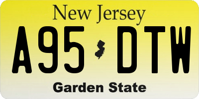 NJ license plate A95DTW