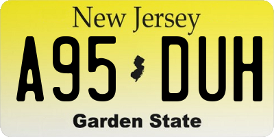 NJ license plate A95DUH