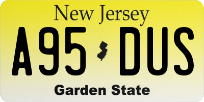 NJ license plate A95DUS