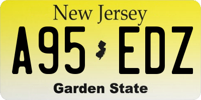 NJ license plate A95EDZ