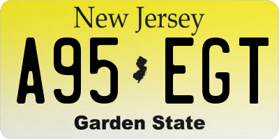 NJ license plate A95EGT