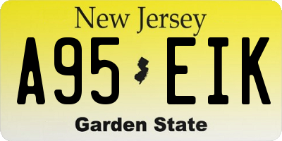 NJ license plate A95EIK