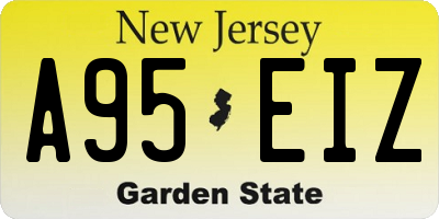 NJ license plate A95EIZ