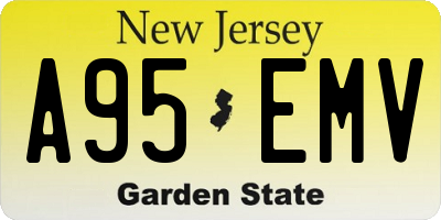 NJ license plate A95EMV