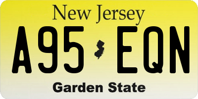 NJ license plate A95EQN