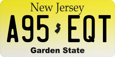 NJ license plate A95EQT