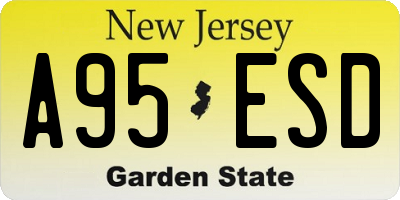 NJ license plate A95ESD