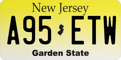NJ license plate A95ETW