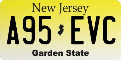NJ license plate A95EVC