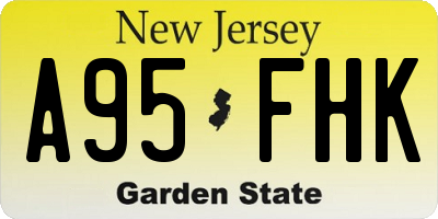 NJ license plate A95FHK