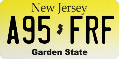 NJ license plate A95FRF