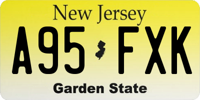 NJ license plate A95FXK