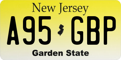 NJ license plate A95GBP