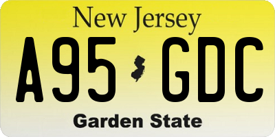 NJ license plate A95GDC