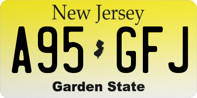 NJ license plate A95GFJ