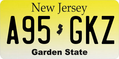 NJ license plate A95GKZ