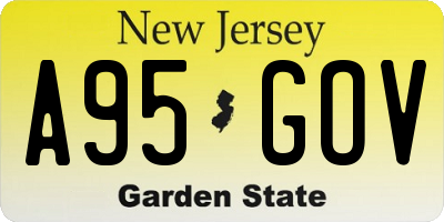 NJ license plate A95GOV