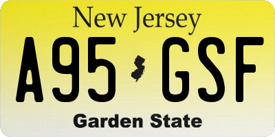NJ license plate A95GSF