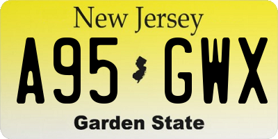 NJ license plate A95GWX