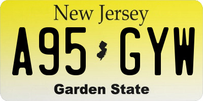 NJ license plate A95GYW