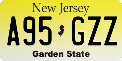 NJ license plate A95GZZ