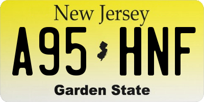 NJ license plate A95HNF