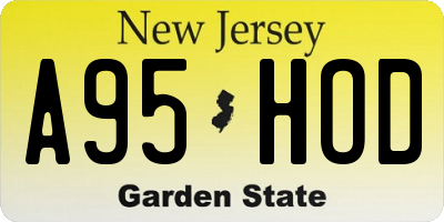 NJ license plate A95HOD