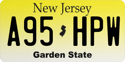 NJ license plate A95HPW