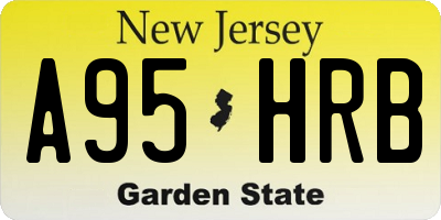 NJ license plate A95HRB