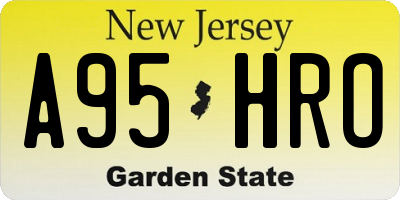 NJ license plate A95HRO