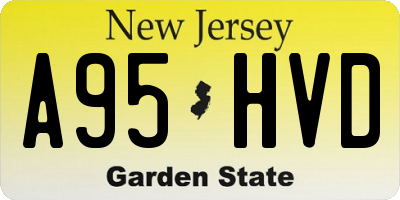 NJ license plate A95HVD