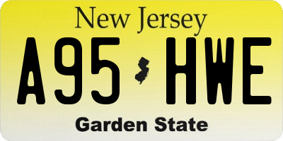 NJ license plate A95HWE