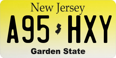 NJ license plate A95HXY