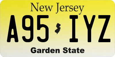 NJ license plate A95IYZ