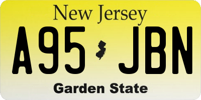 NJ license plate A95JBN