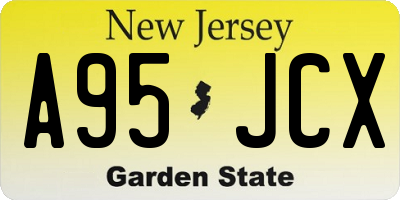 NJ license plate A95JCX