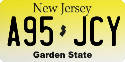 NJ license plate A95JCY