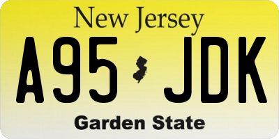 NJ license plate A95JDK