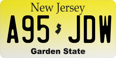 NJ license plate A95JDW