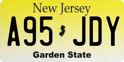 NJ license plate A95JDY