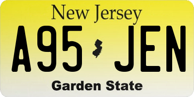 NJ license plate A95JEN