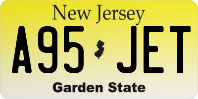 NJ license plate A95JET